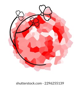 Flower line cute logo icon vector template