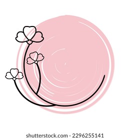 Flower line cute logo icon vector template