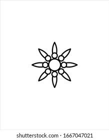 icono de diseño de líneas florales,icono de diseño de líneas rectas vectoriales.