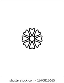 icono de diseño de líneas florales,icono de diseño de líneas rectas vectoriales.