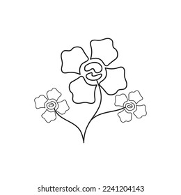 icono de ilustración de vector de diseño de línea de flores