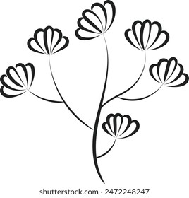 Flower line doodle design for print or use as tattoo design