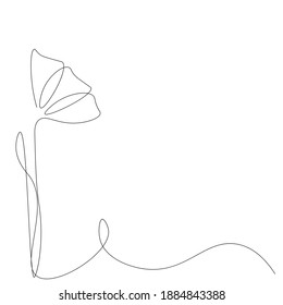 Silhouette de dibujo de línea de flor, ilustración vectorial