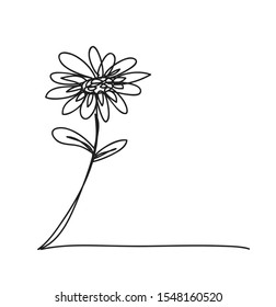 Flower, line drawing style, art design