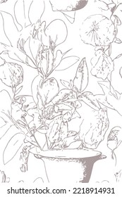 flower line drawing vector background