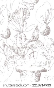 flower line drawing vector background