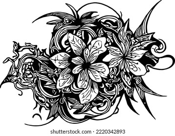 flower line drawing vector background