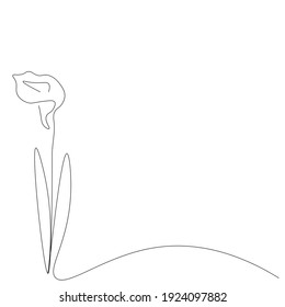 Dibujo de línea de flor, ilustración vectorial