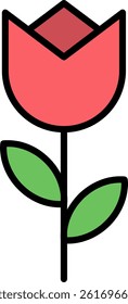 Flower Line Filled Vector Icon Design