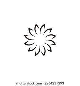 Flower, line geometric simple symbol logo vector
