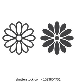Flower line and glyph icon, easter and holiday, nature sign vector graphics, a linear pattern on a white background, eps 10.