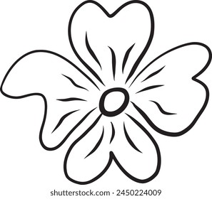 línea de flores dibujado a mano simple, liso, mínimo