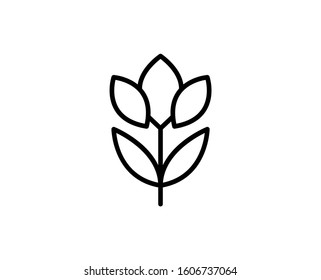 Flower line icon. High quality outline symbol for web design or mobile app. Thin line sign for design logo. Black outline pictogram on white background