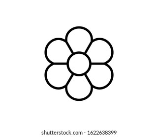 Flower line icon. High quality outline symbol for web design or mobile app. Thin line sign for design logo. Black outline pictogram on white background