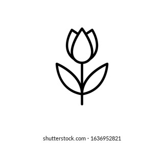 Flower line icon. High quality outline symbol for web design or mobile app. Thin line sign for design logo. Black outline pictogram on white background