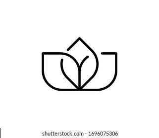 Flower line icon. High quality outline symbol for web design or mobile app. Thin line sign for design logo. Black outline pictogram on white background