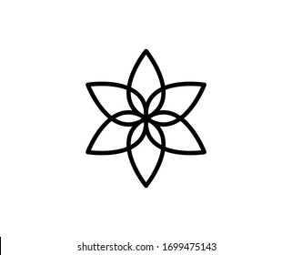 Icono de línea de flor. Símbolo de esquema de alta calidad para diseño web o aplicación móvil. Signo de línea delgada para el logotipo de diseño. Pictograma de contorno negro sobre fondo blanco