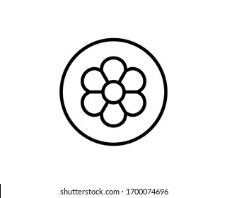 Flower line icon. High quality outline symbol for web design or mobile app. Thin line sign for design logo. Black outline pictogram on white background