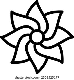 Vector de ilustración de icono de línea de flor