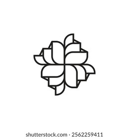 flower line icon logo design illustration