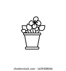 flower line icon on white background
