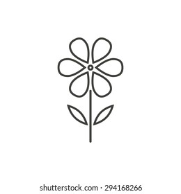 Flower  line icon  on white background. Vector illustration.