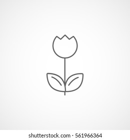Flower Line Icon On White Background