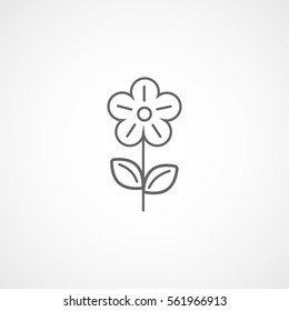 Flower Line Icon On White Background