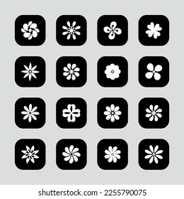 Flower line icon set. Collection of high quality black outline logo for mobile concepts and web apps. Flower set in trendy flat style. Vector illustration on a white background