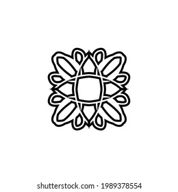 Flower line icon. Simple style poster background ornament symbol. Logo design element. T-shirt printing. Vector for sticker.