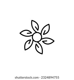 Diseño vectorial de icono de línea de flor