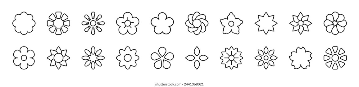 Flower line Icons collection. Editable stroke. Simple linear illustration for web sites, newspapers, articles book