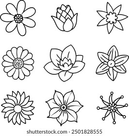 Flower line Icons collection. Editable stroke. Simple linear illustration for web sites, newspapers, articles book....