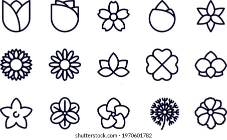 Flower - Line Icons vector design 
