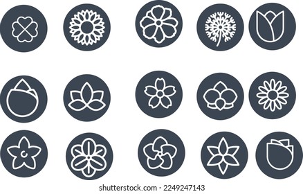  Flower - Line Icons vector design