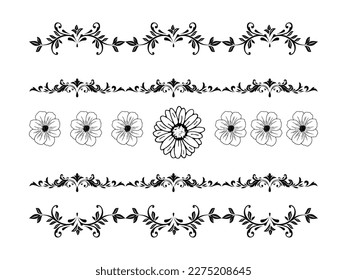 Flower in line illustration isolated on white background. Vector illustration