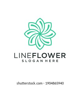 Flower line inspiration logo and business card design