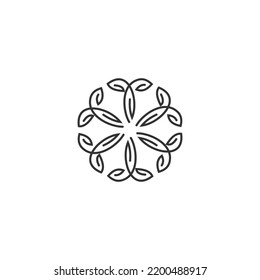 Logo-Design der Blumenlinie, Vektorgrafik