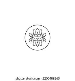flower line logo design vector illustration