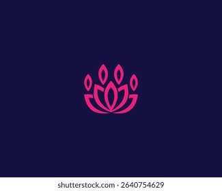 A flower line logo. Universal beauty salon spa boutique logotype. Lotus garden vector sign. Creative people logo.