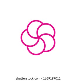 Flower line logo vector design