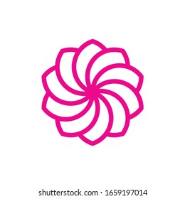 Diseño vectorial del logotipo de la línea de flor