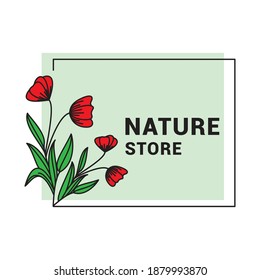Flower line logo vector template.