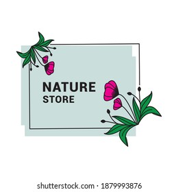Plantilla vectorial del logotipo de la línea de flor.