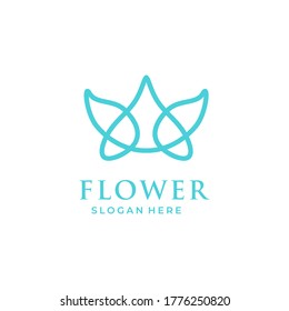 Flower Line Logo Vectors & Image Stock 