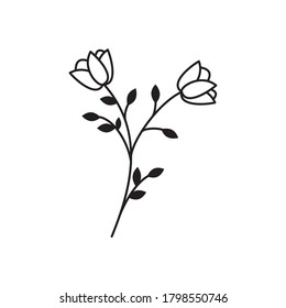 Vector de icono de la naturaleza de la línea de flor.