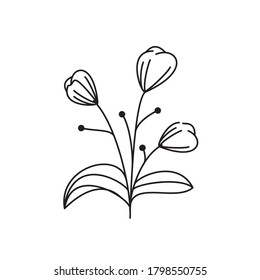 Flower line nature icon vector.