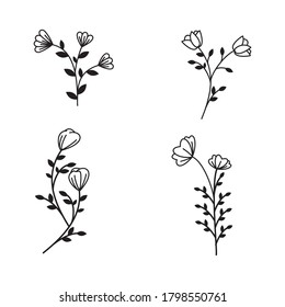 Vector de icono de la naturaleza de la línea de flor.