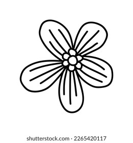 línea de flores sobre ilustración vectorial de fondo blanco usando para la decoración de texto, tarjetas, invitación. Esbozo de hojas y flores.