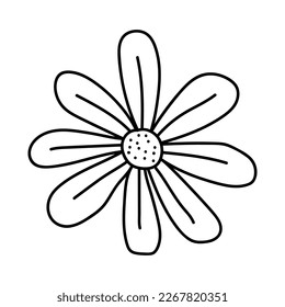  flower line on white background vector illustration using for decoration of text, cards, invitation. Sketch of leaves and flowers.